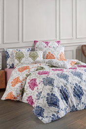 L'essentiel linge de maison Juego de Funda de Edredón Doble 195x220 cm 65% Algodón 35% Poliéster Blanco Naranja Rosa Verde Azul Oscuro